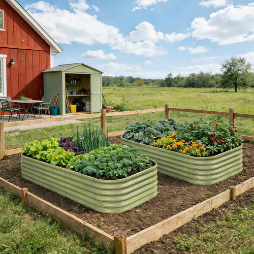 2-pack 18" Tall 8x4x1.5 ft Metal Raised Garden Beds